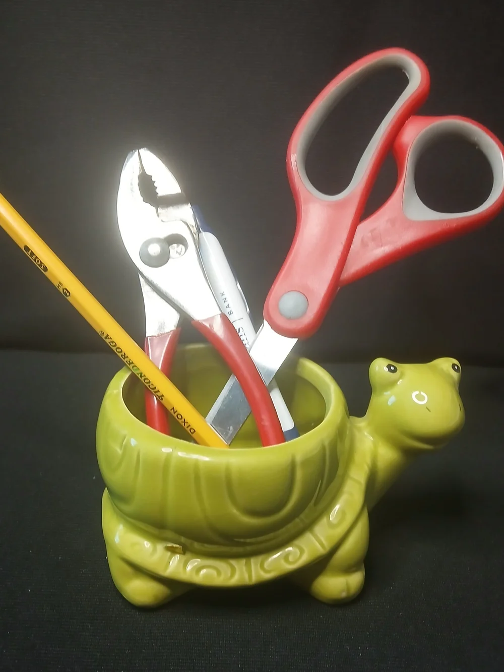 Lime Green Turtle Ceramic Planter for Succulents